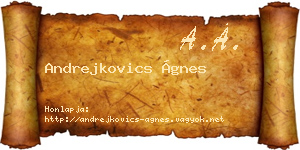 Andrejkovics Ágnes névjegykártya