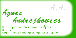 agnes andrejkovics business card