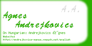 agnes andrejkovics business card